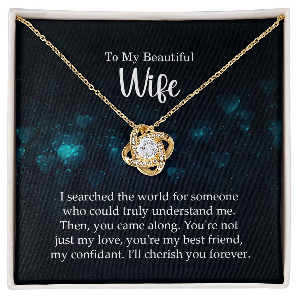 To My Beautiful Wife Love Knot Necklace