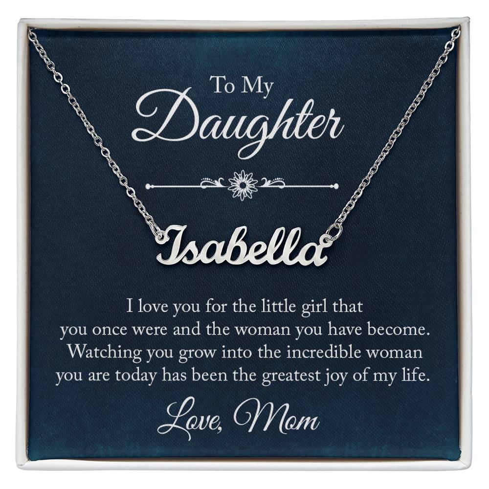 Personalized Name Necklace to Daughter from Mom