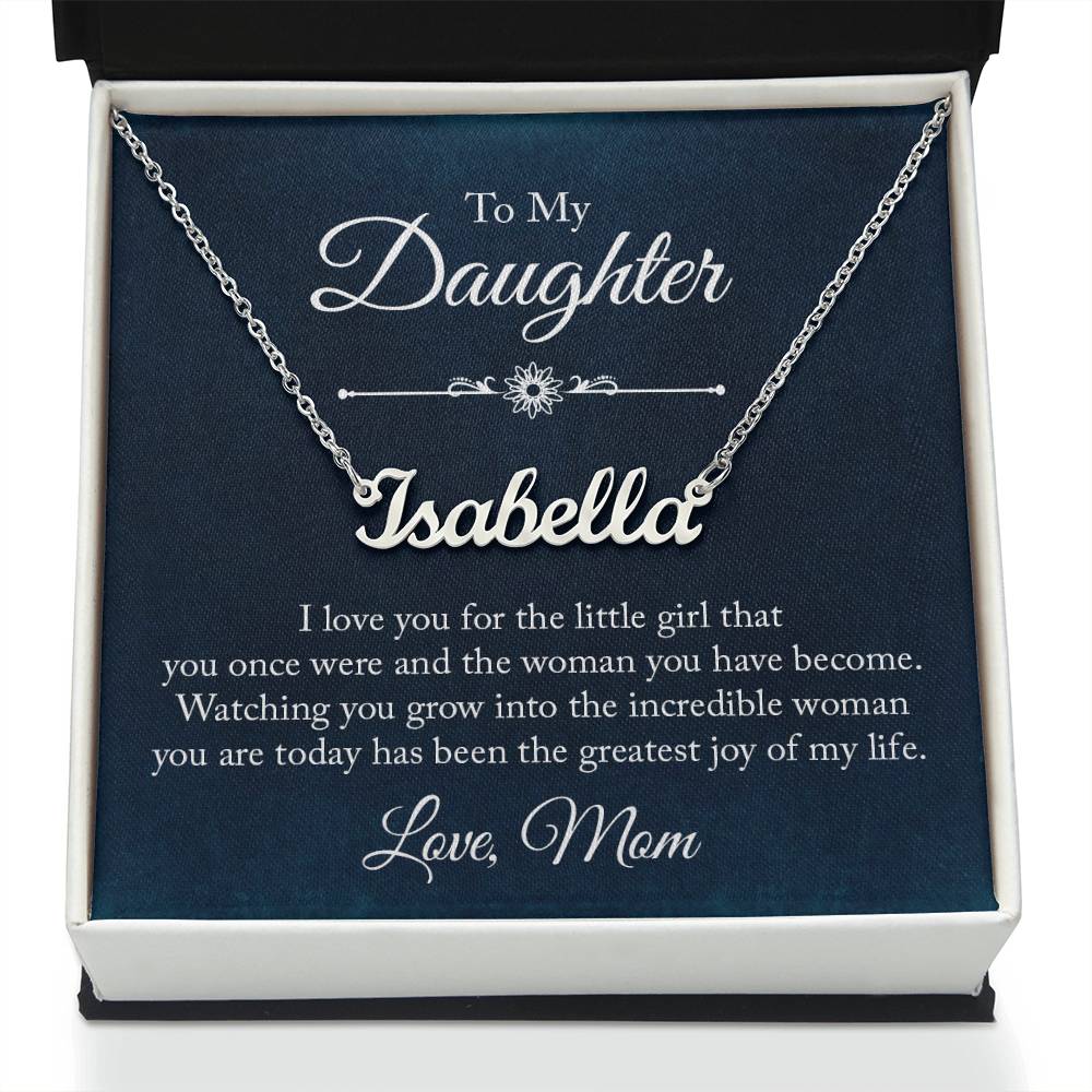 Personalized Name Necklace to Daughter from Mom