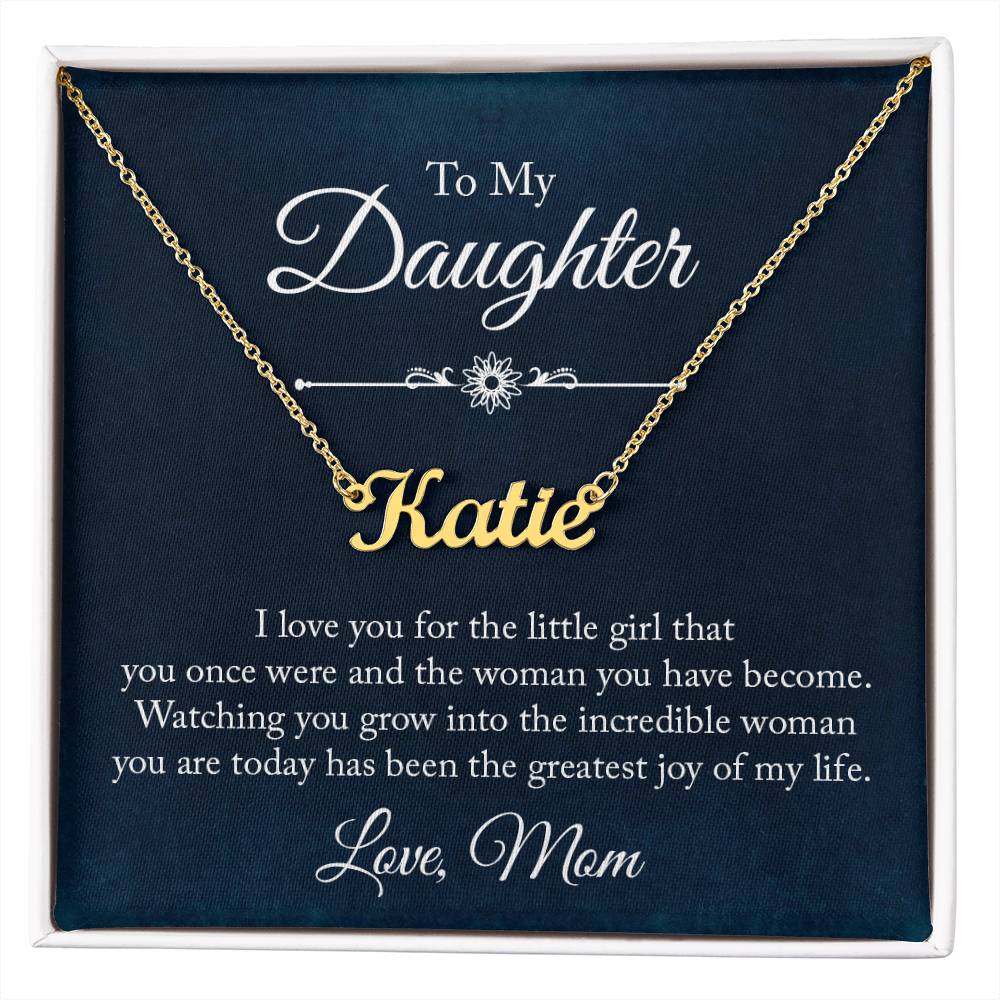 Personalized Name Necklace to Daughter from Mom