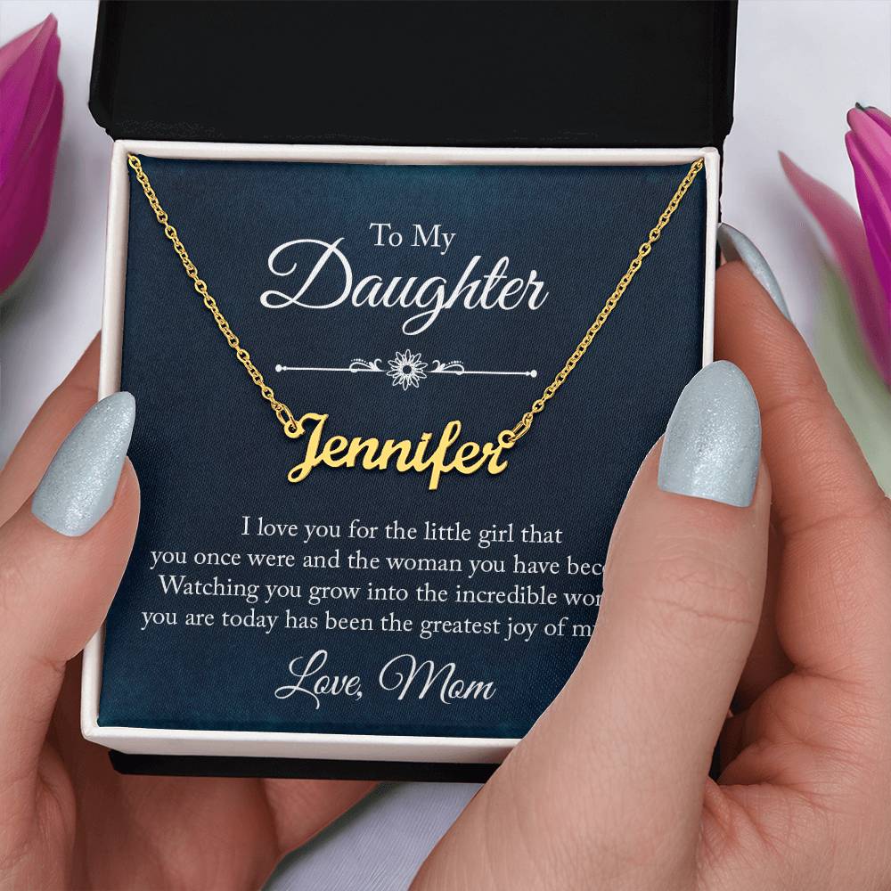 Personalized Name Necklace to Daughter from Mom